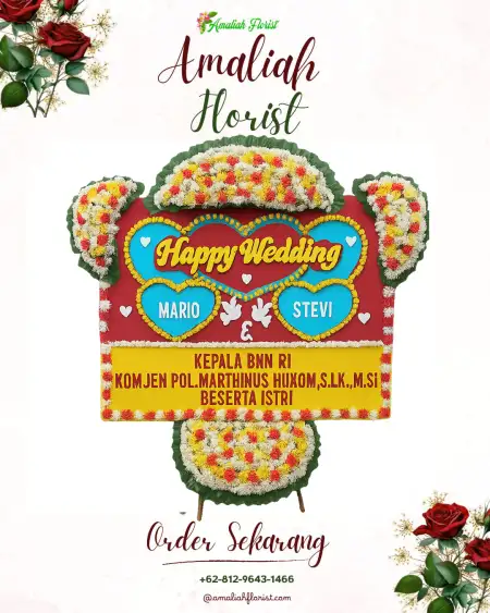 Papan Bunga Pernikahan Bogares Lor
